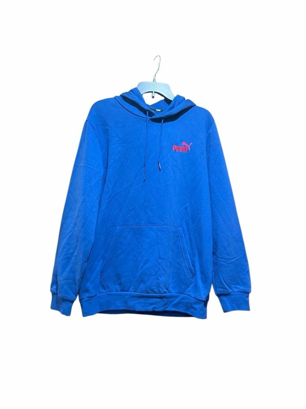 Men’s royal Blue puma logo hoodie sweatshirt L